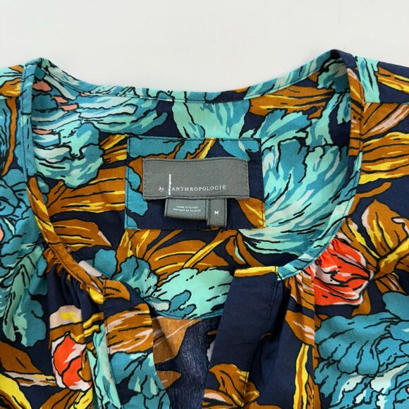 Anthropologie Somerset Cotton Mini Dress in Blue Floral M - Picture 10 of 10